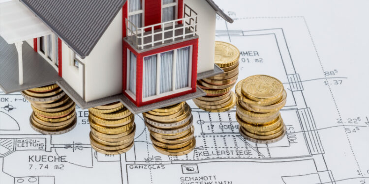 Wohnhaus auf Bauplan