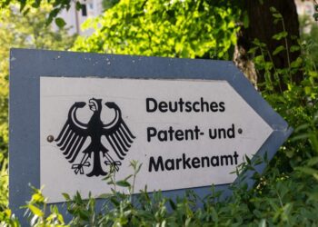 Hinweisschild deutsches Patent- und Markenamt