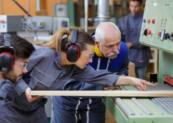 Meister bildet junge Frau aus