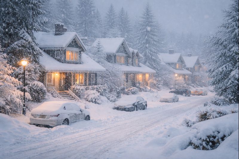 Schneefälle und Winterunwetter